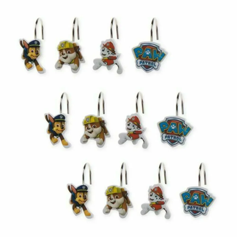 Paw Patrol Best Pup Pals Shower Curtain Set of 12 Hooks